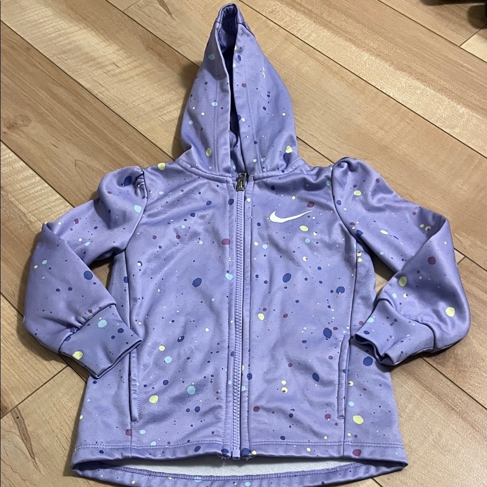 Nike Lavender Hooded Zip Jacket with Multicolor Speckles